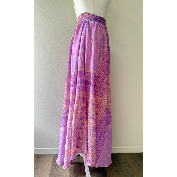 Spell & The Gypsy Maxi Skirt XS Pink Purple Paisley Boho Gypsy Festival Cotton - Picture 4 of 11